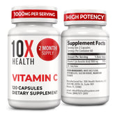 10X Health System frasco frontal mostrando etiqueta clara y beneficios visibles