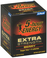5-hour ENERGY frasco delantero berry mostrando etiqueta y beneficio energía rápida