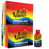 5-hour ENERGY vista frontal del envase Pomegranate que destaca conveniencia y sabor