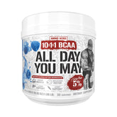5% Nutrition envase frontal AllDayYouMay mostrando sabor y etiqueta beneficios