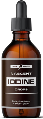 6 vista frontal del frasco de Nascent Iodine, presentación clara y confiable