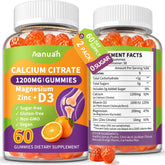 Aanuan paquete frontal mostrando gomitas veganas y beneficios óseos