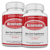 Acnetame vista frontal del envase mostrando dosis y beneficio para piel grasa