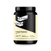 Active Stacks envase frontal sabor vainilla, presentación clara y beneficios de 23 g por porción