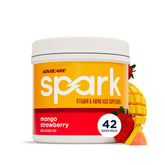 AdvoCare envase frontal Mango Fresa mostrando porciones y beneficio energético