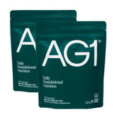 AG1 frasco frontal mostrando el envase y beneficios nutricionales