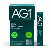 AG1 sobre frontal mostrando empaquetado portátil y conveniencia