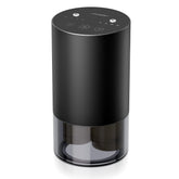 Airversa difusor frontal negro mostrando diseño cilíndrico elegante y minimalista