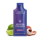 Akasha Superfoods empaque frontal mostrando sobres y beneficios visibles