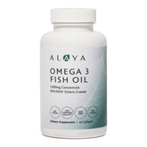 Alaya Naturals frente del envase mostrando 60 softgels y beneficio de pureza