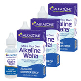 Alkazone frontal del empaque mostrando el pack de 3 y beneficio portátil
