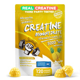 Allcoovita frasco delantero con gomitas sabor piña mostrando presentación