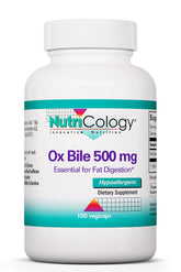 Allergy Research Group NutriCology Ox Bile vista frontal del envase y etiqueta clara