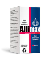 Allimax empaque frontal mostrando la marca y beneficio inmune
