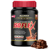 ALLMAX envase ISOFLEX Chocolate frontal, claro y profesional, facilita elección
