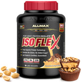 ALLMAX envase ISOFLEX Chocolate Peanut Butter mostrando diseño y tamaño