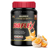 ALLMAX envase ISOFLEX frente, etiqueta clara y beneficio de proteína pura