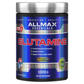 ALLMAX envase frontal de L-Glutamine Powder mostrando 1000 g y pureza