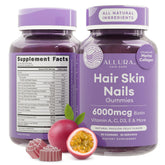 ALLURA HAIR frasco frontal mostrando 60 gomitas y beneficios visibles