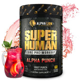 ALPHA LION frente del envase mostrando el diseño y el sabor Alpha Punch