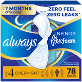 Always Infinity frontal del paquete mostrando la cantidad y talla, protección inmediata
