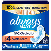 Always paquete frontal mostrando 84 unidades y protección nocturna