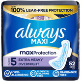 Always maxi empaque frontal que muestra protección nocturna