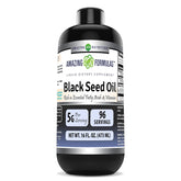 Amazing Nutrition botella frontal mostrando aceite de semilla negra y claridad del producto