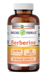 Amazing Nutrition envase frontal mostrando berberine y 60 cápsulas, claridad de información