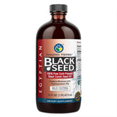 Amazing Herbs botella frontal mostrando aceite puro de semilla negra y beneficios