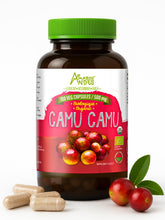 Amazon Andes envase frontal de camu camu mostrando etiqueta y beneficios