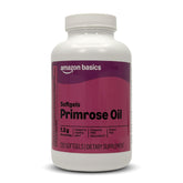 Amazon Basics envase frontal de aceite de onagra 120 cápsulas, apoyo diario