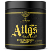 Ambrosia Atlas envase frontal limpio mostrando nombre y sin sabor, aporta confianza de calidad