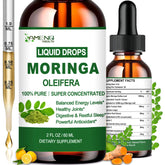 AMENQ hHEALTH frasco frontal con gotas de moringa, presentación clara y profesional