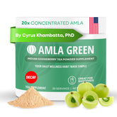 Amla Green envase frontal mostrando marca y diseño, fácil identificación