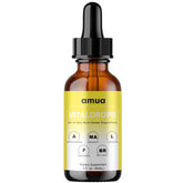 AMUA Vital Drops vista frontal mostrando botella y etiqueta, claridad y confianza