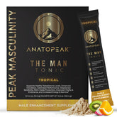 ANATOPEAK Man Tonic vista frontal del envase que muestra el diseño tropical y portabilidad