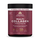 Ancient Nutrition frasco frontal y beneficio de información clara