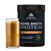 Ancient Nutrition envase frontal mostrando la marca y beneficio proteico