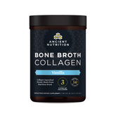 Ancient Nutrition envase frontal vainilla, presenta beneficios de proteínas