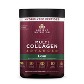Ancient Nutrition frente del envase mostrando 25 servicios y beneficios visibles