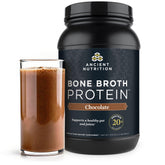 Ancient Nutrition envase frontal mostrando sabor chocolate y 40 porciones