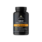 Ancient Nutrition frente del tarro mostrando etiqueta y beneficio de soporte intestinal