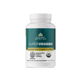 Ancient Nutrition frasco SuperVeggies frente mostrando marca y beneficio vegetal