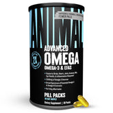 Animal Advanced Omega frente del empaque mostrando 30 paquetes, claridad y dosis