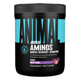 Animal Juiced Aminos frente del envase mostrando sabor uva y beneficios de recuperación