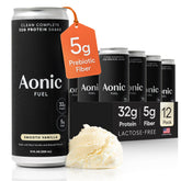 AONIC batido vainilla frontal mostrando el envase y beneficios prácticos