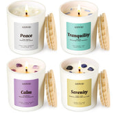 AOOVOO pack frontal mostrando las cuatro velas y caja elegante para regalo