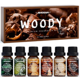 ARVIDSSON conjunto de frascos Woody mostrando variedad de aromas y protección contra la luz