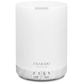 ASAKUKI difusor frontal blanco madera mostrando diseño elegante y compacto